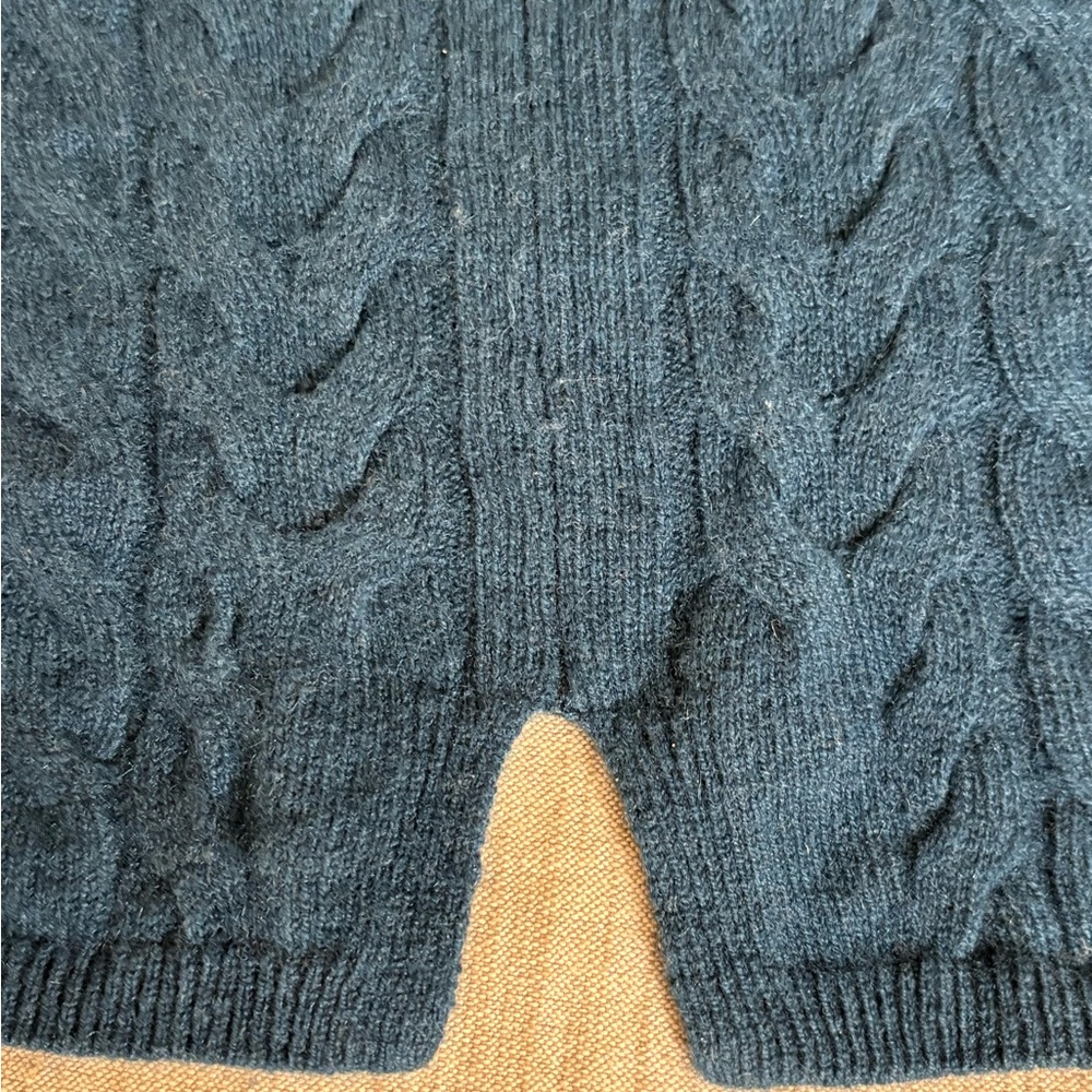 ♥️Garnet Hill Cashmere Cabled T-Neck - Picture 7 of 15